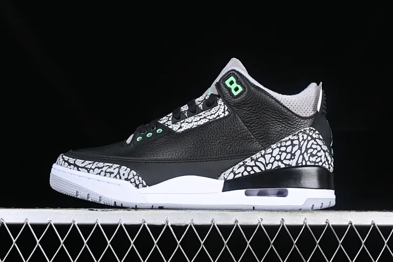 All categories Air Jordan Jordan series basketball shoes Air Jordan 3 foreign trade version Air Jordan 3 "Green Glow" AJ3 Joe 3 black green CT8532-031